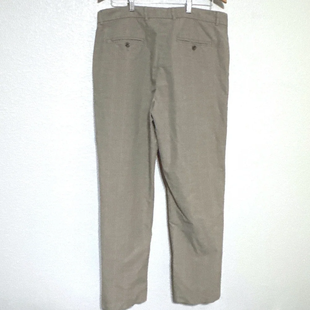 Tommy Hilfiger Mens 36x32 Tan Glen Plaid Dress Pants Khaki Trousers Slacks‎
